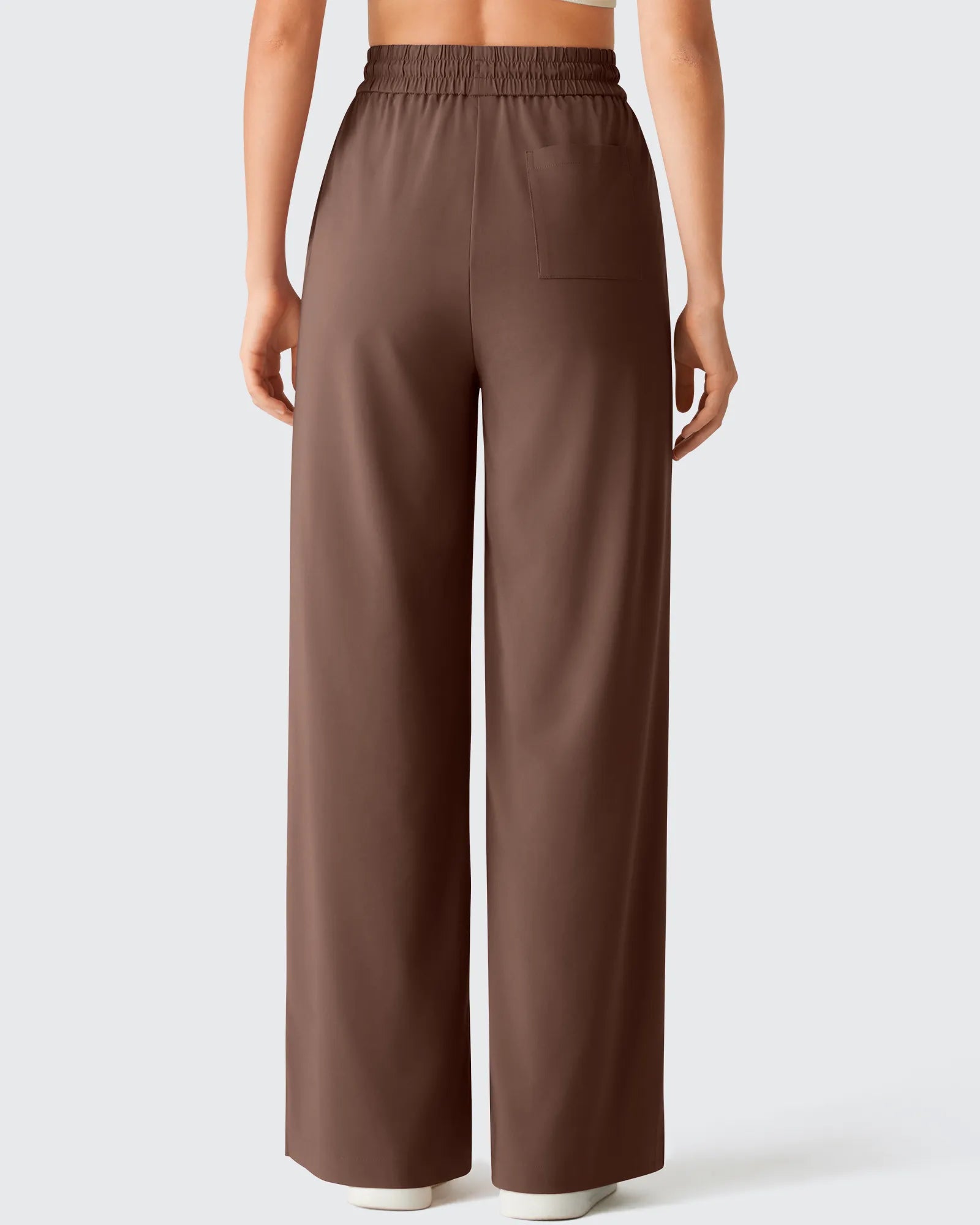G4Free - Chillwhisp Drawstring Side Slit Flowy Palazzo Wide Leg Pants -GF26J855A001A-S