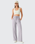 G4Free - Chillwhisp Drawstring Side Slit Flowy Palazzo Wide Leg Pants -GF26J855A001A-S