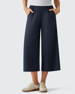 G4Free - Chillwhisp Elastic Waist Flowy Wide Leg Capri Pants 20'' -GF26J866D019A-S