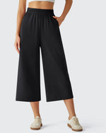 G4Free - Chillwhisp Elastic Waist Flowy Wide Leg Capri Pants 20'' -GF26J866D019A-S
