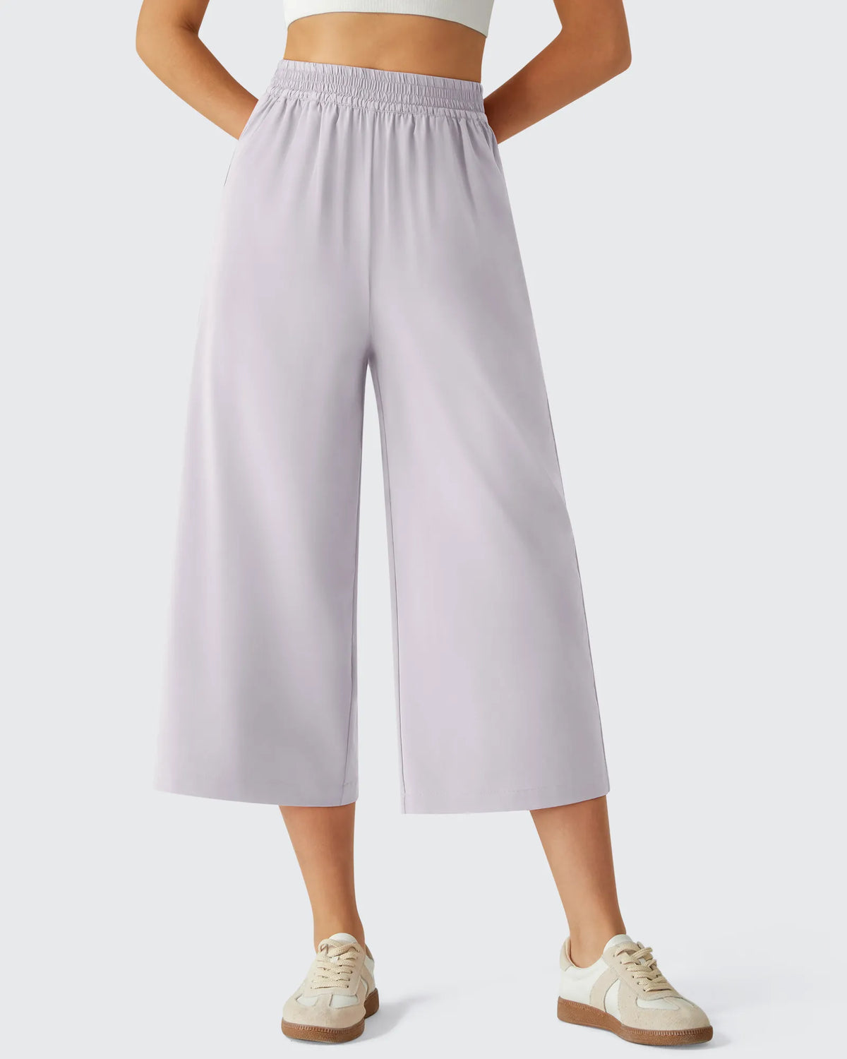G4Free - Chillwhisp Elastic Waist Flowy Wide Leg Capri Pants 20'' -GF26J866D019A-S