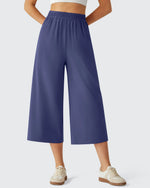 G4Free - Chillwhisp Elastic Waist Flowy Wide Leg Capri Pants 20'' -GF26J866D019A-S