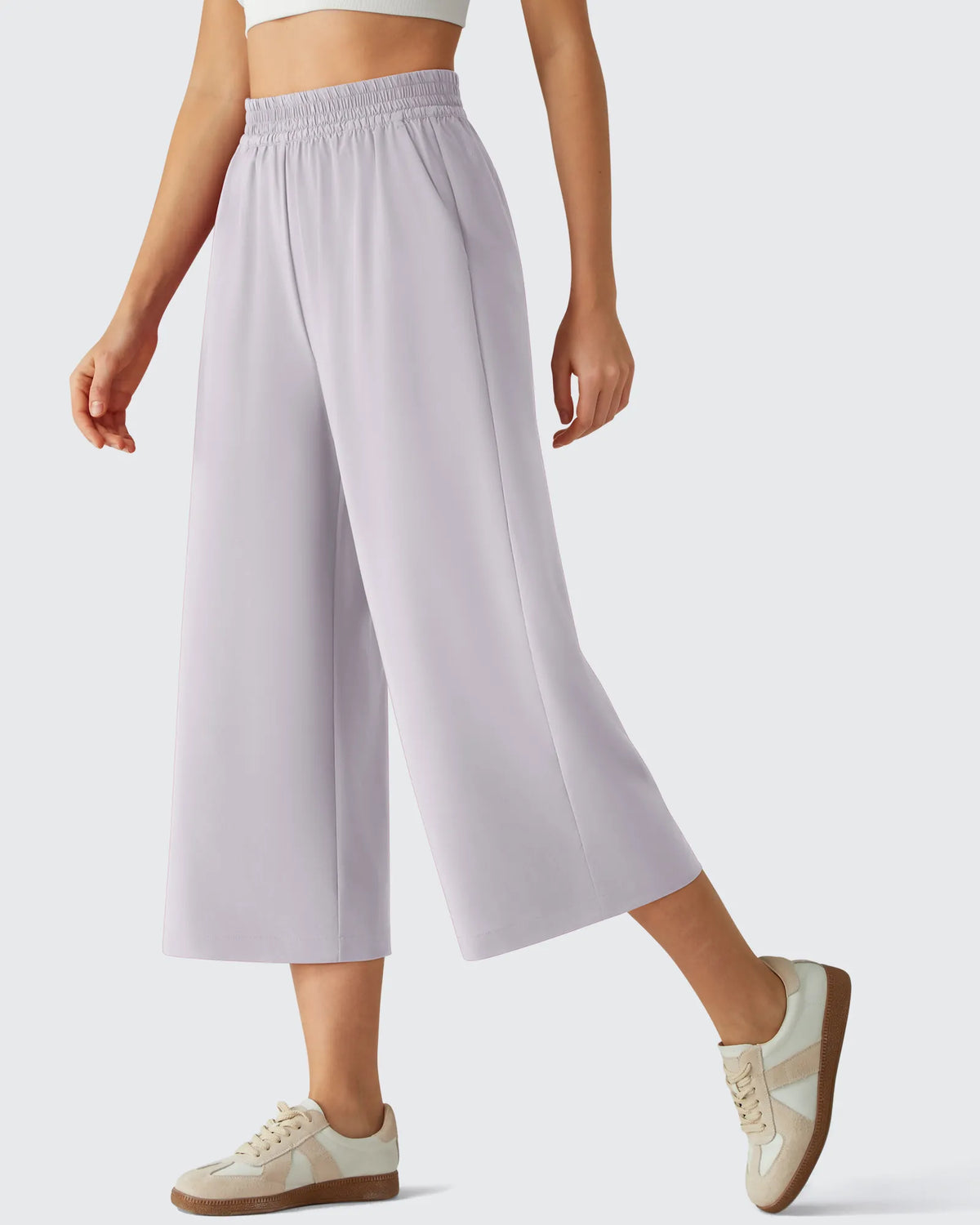 G4Free - Chillwhisp Elastic Waist Flowy Wide Leg Capri Pants 20'' -GF26J866D019A-S