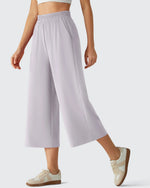 G4Free - Chillwhisp Elastic Waist Flowy Wide Leg Capri Pants 20'' -GF26J866D019A-S