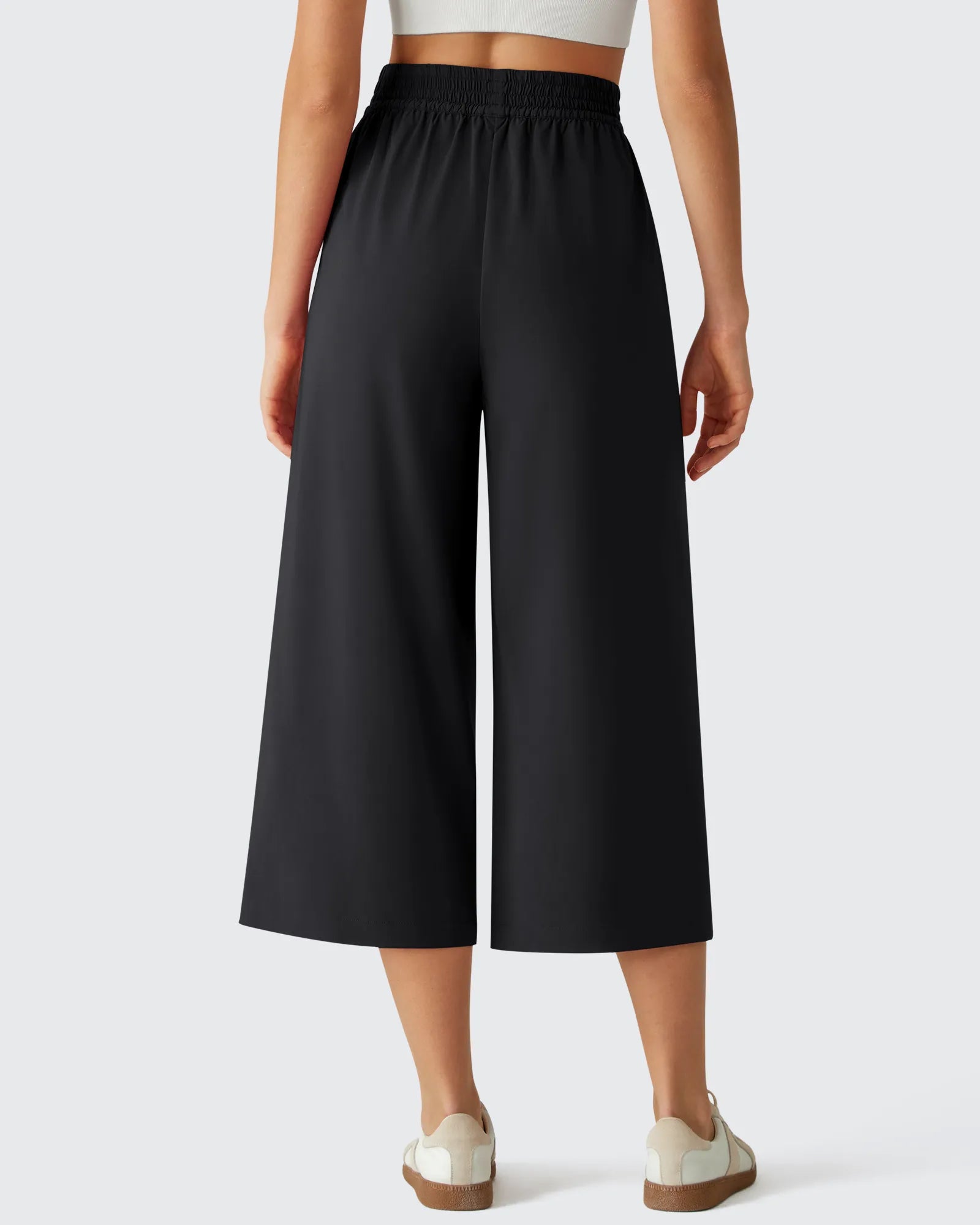 G4Free - Chillwhisp Elastic Waist Flowy Wide Leg Capri Pants 20'' -GF26J866D019A-S