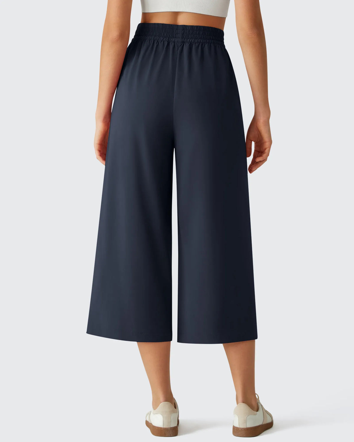 G4Free - Chillwhisp Elastic Waist Flowy Wide Leg Capri Pants 20'' -GF26J866D019A-S
