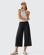 G4Free - Chillwhisp Elastic Waist Flowy Wide Leg Capri Pants 20'' -GF26J866D019A-S