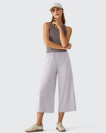 G4Free - Chillwhisp Elastic Waist Flowy Wide Leg Capri Pants 20'' -GF26J866D019A-S