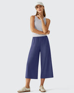 G4Free - Chillwhisp Elastic Waist Flowy Wide Leg Capri Pants 20'' -GF26J866D019A-S