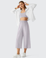 G4Free - Chillwhisp Elastic Waist Flowy Wide Leg Capri Pants 20'' -GF26J866D019A-S