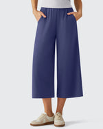 G4Free - Chillwhisp Elastic Waist Flowy Wide Leg Capri Pants 20'' -GF26J866I003A-S