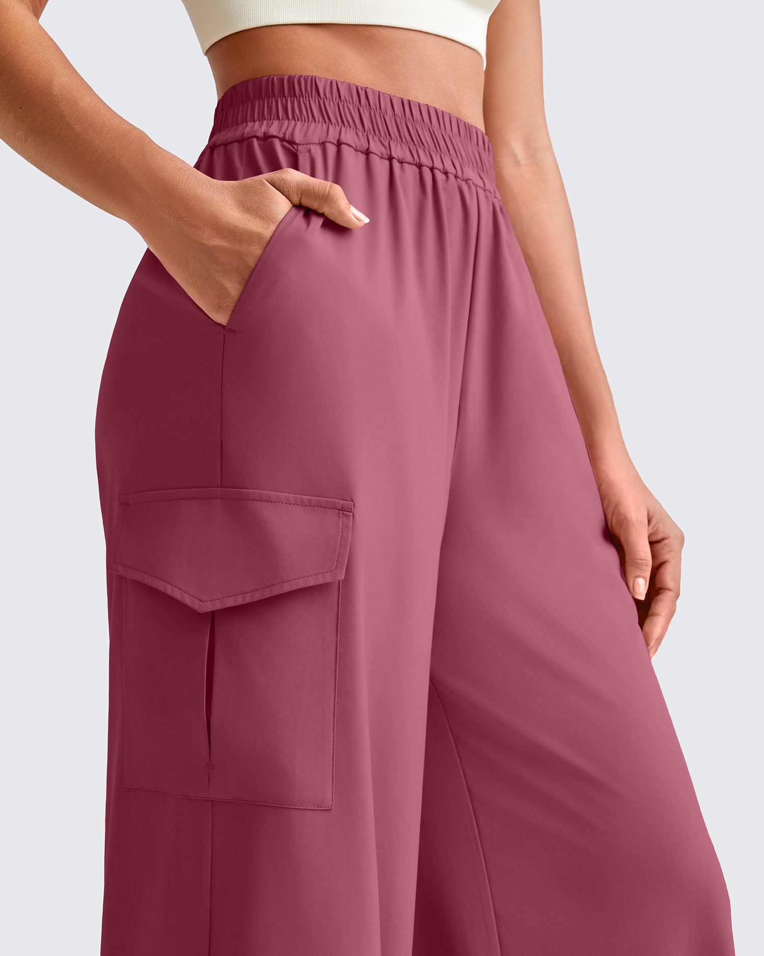 G4Free - Chillwhisp High Waisted Wide Leg Cargo Pants -GF25J437AA-S