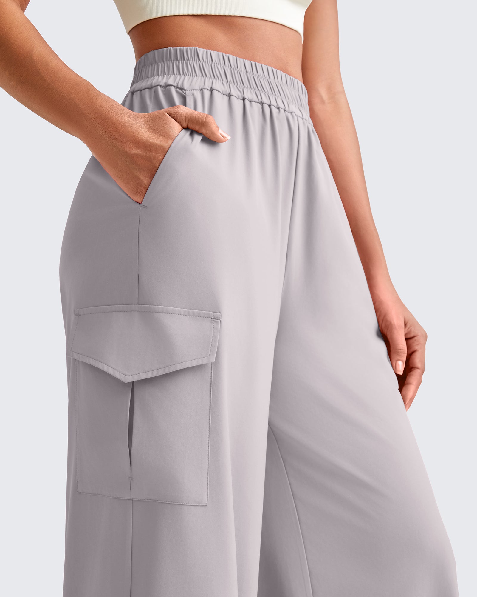 G4Free - Chillwhisp High Waisted Wide Leg Cargo Pants -GF25J437AA-S