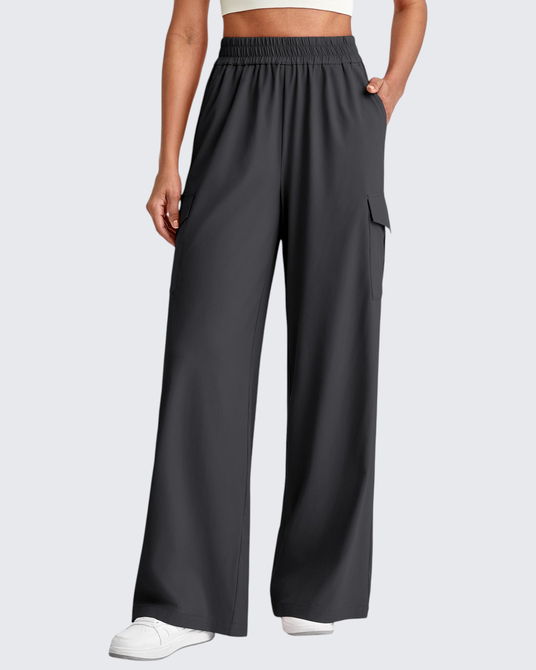 G4Free - Chillwhisp High Waisted Wide Leg Cargo Pants -GF25J437AA-S