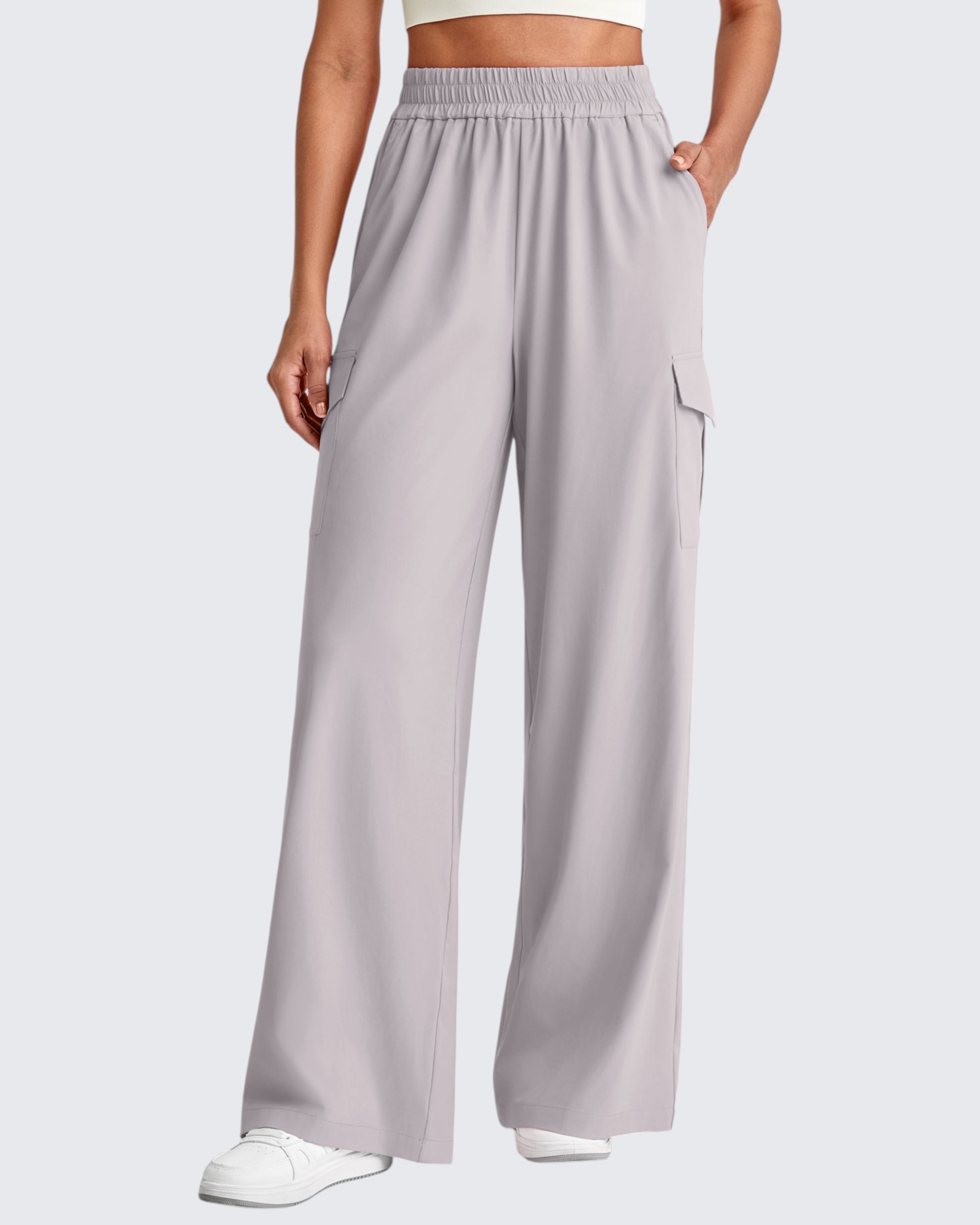 G4Free - Chillwhisp High Waisted Wide Leg Cargo Pants -GF25J437BA-S