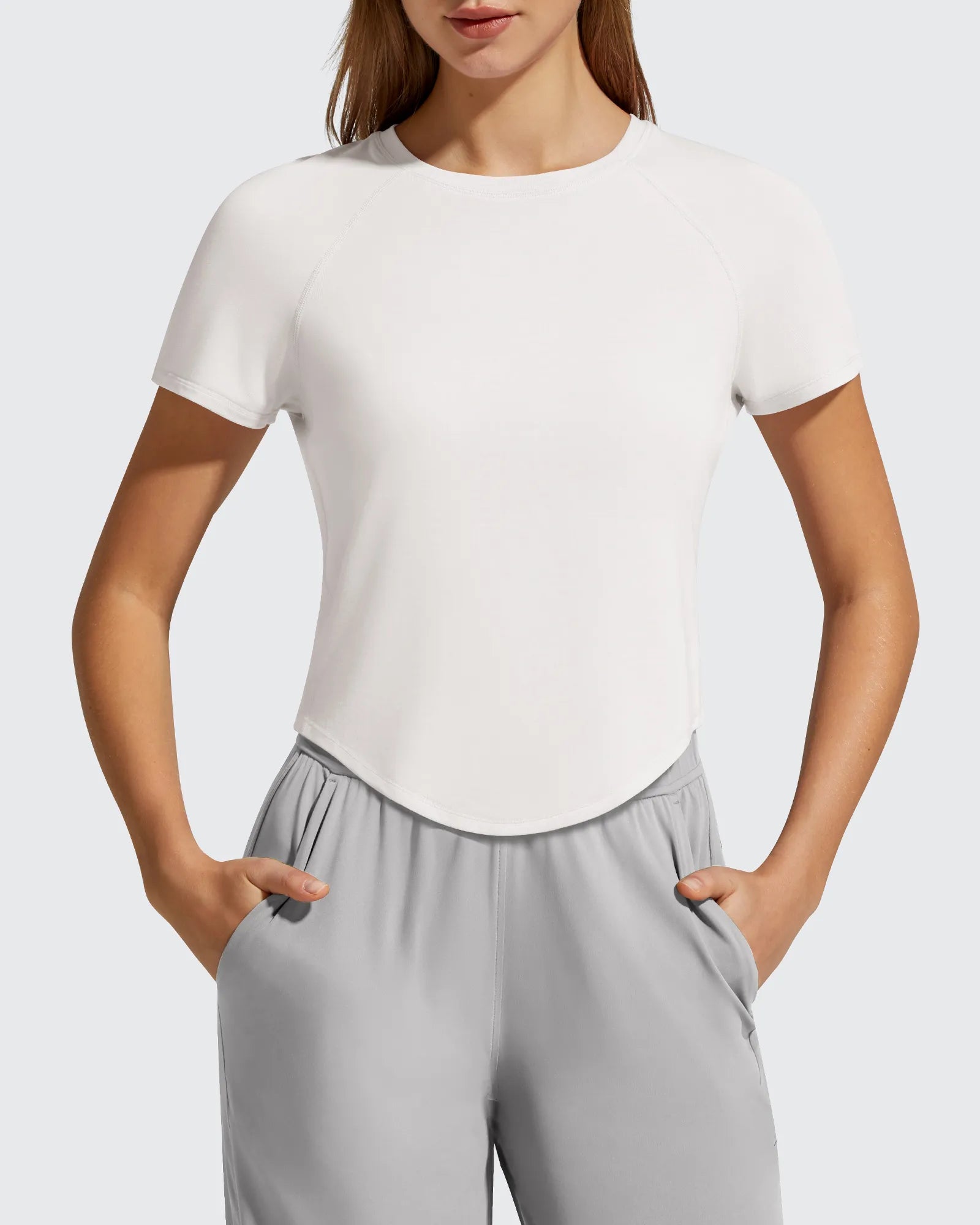 G4Free - Cropped Crewneck Relaxed Fit Short Sleeve Tops -GF26K885A001A-S
