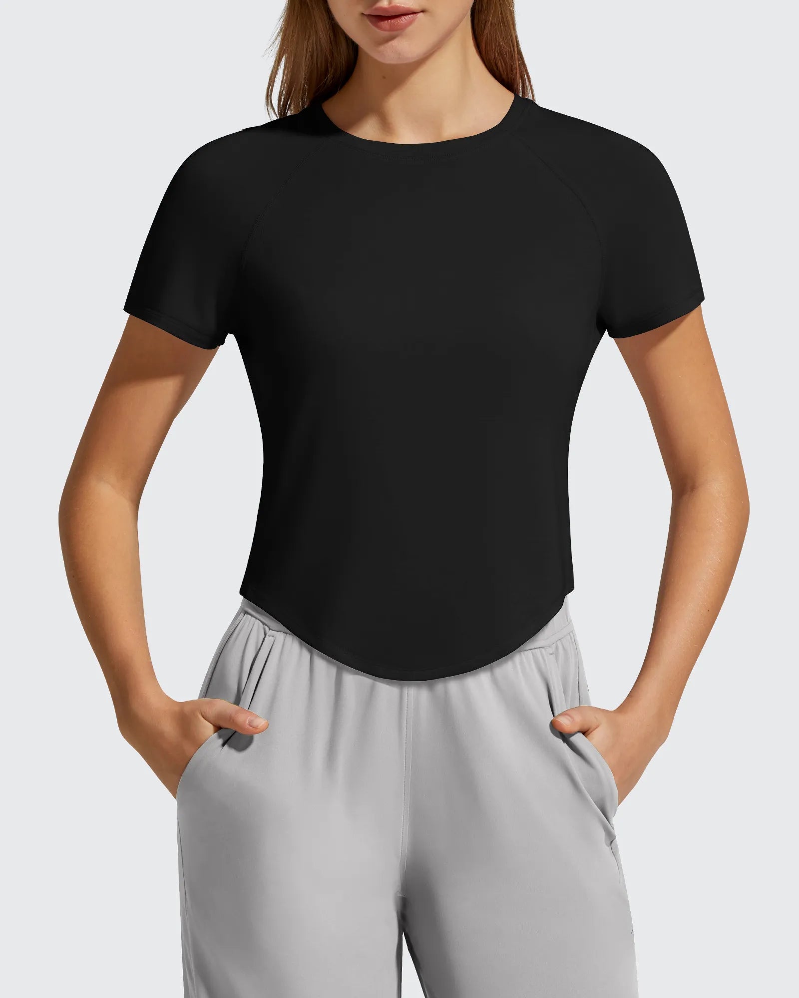 G4Free - Cropped Crewneck Relaxed Fit Short Sleeve Tops -GF26K885A001A-S