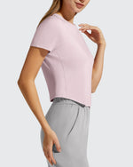 G4Free - Cropped Crewneck Relaxed Fit Short Sleeve Tops -GF26K885A001A-S