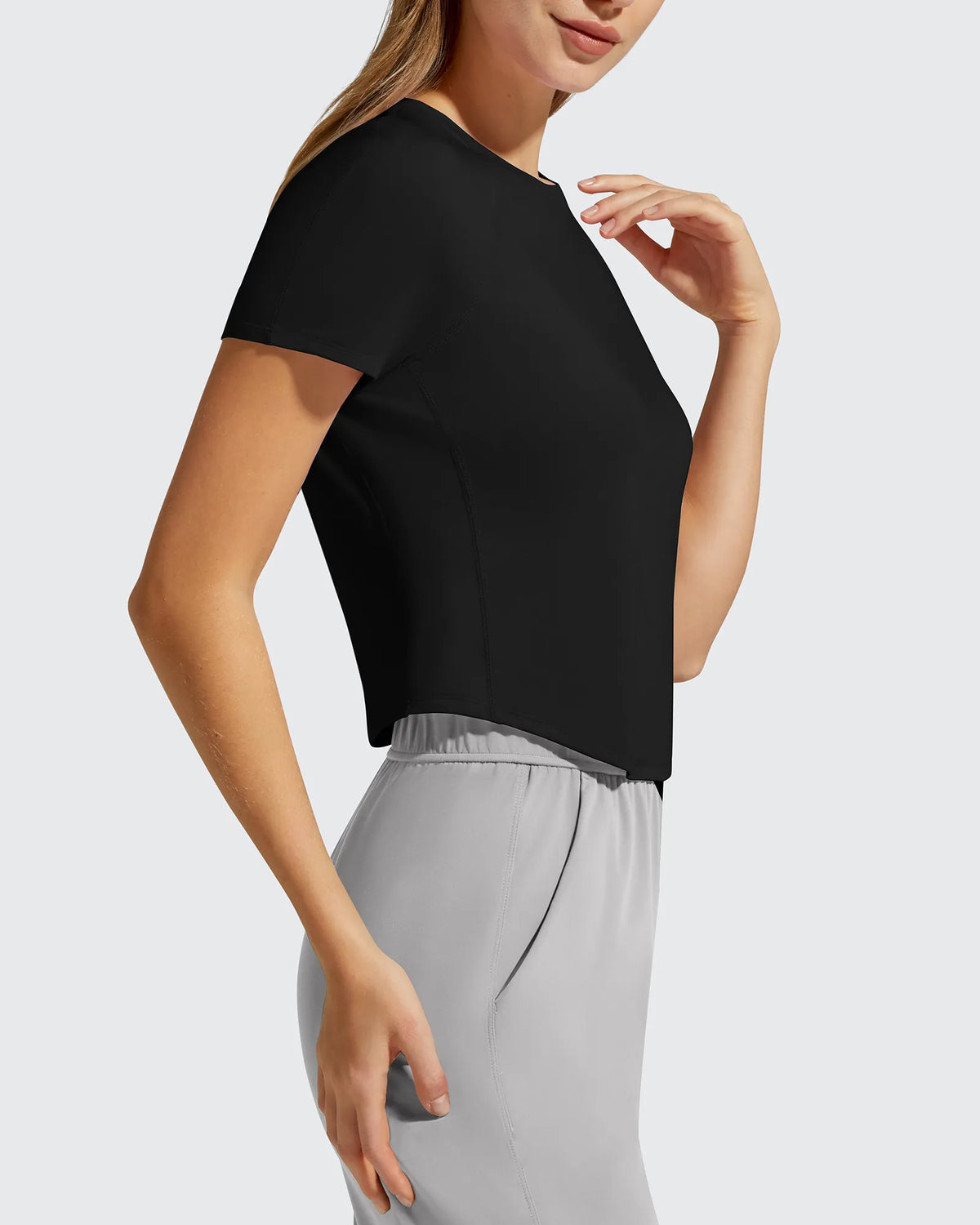 G4Free - Cropped Crewneck Relaxed Fit Short Sleeve Tops -GF26K885A001A-S