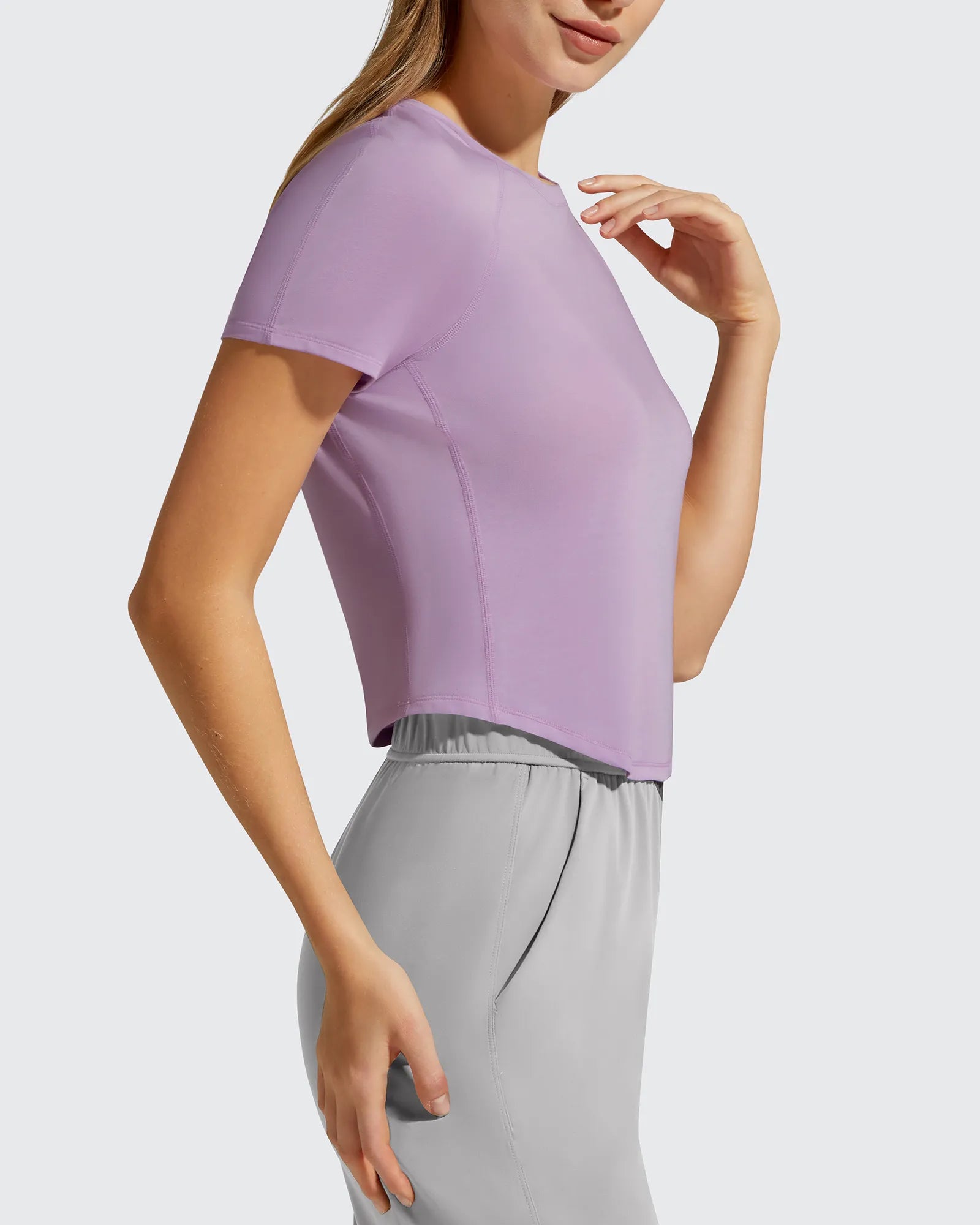 G4Free - Cropped Crewneck Relaxed Fit Short Sleeve Tops -GF26K885A001A-S