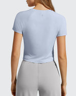 G4Free - Cropped Crewneck Relaxed Fit Short Sleeve Tops -GF26K885A001A-S