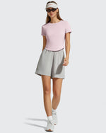 G4Free - Cropped Crewneck Relaxed Fit Short Sleeve Tops -GF26K885A001A-S