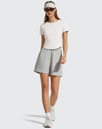 G4Free - Cropped Crewneck Relaxed Fit Short Sleeve Tops -GF26K885A001A-S