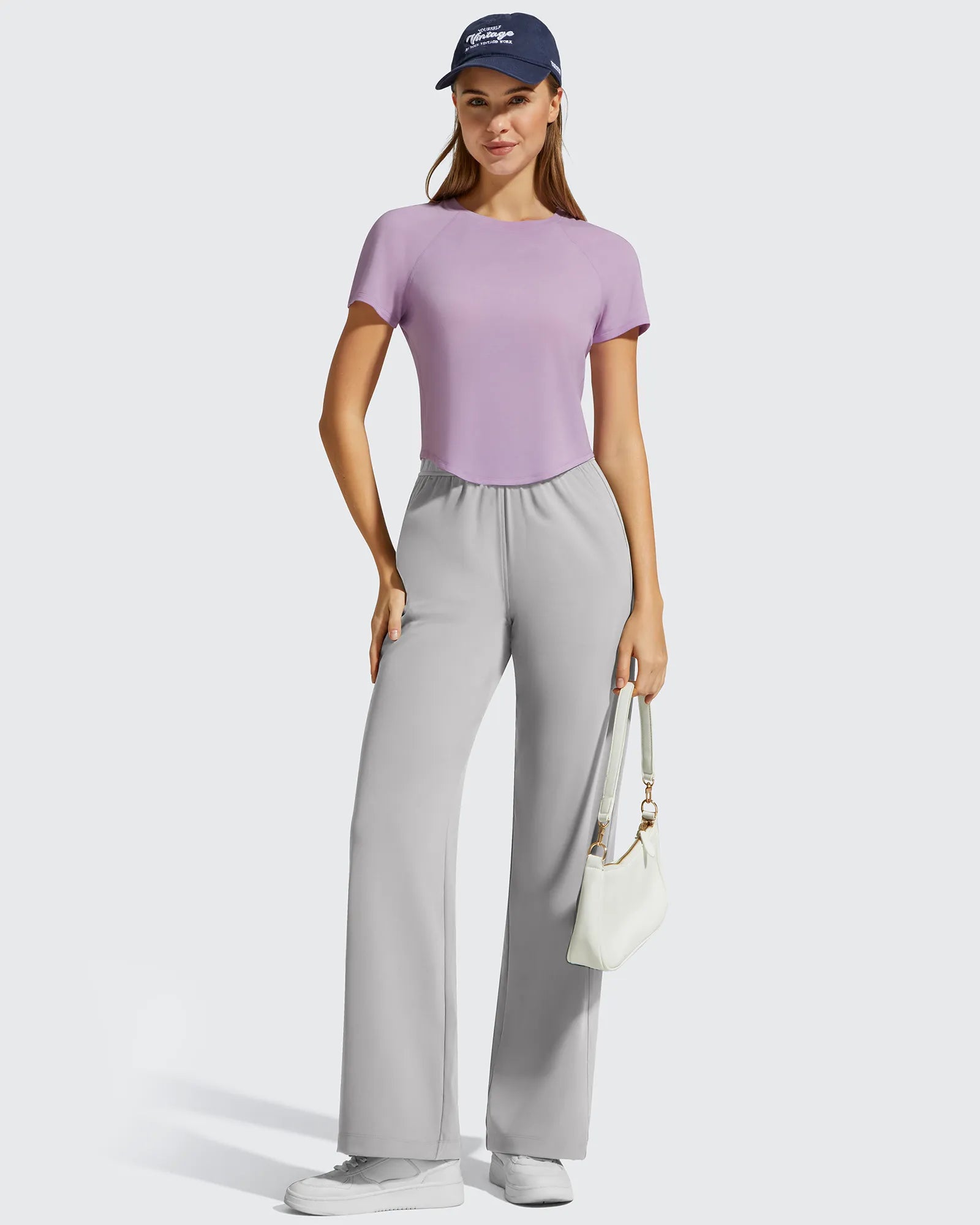 G4Free - Cropped Crewneck Relaxed Fit Short Sleeve Tops -GF26K885A001A-S