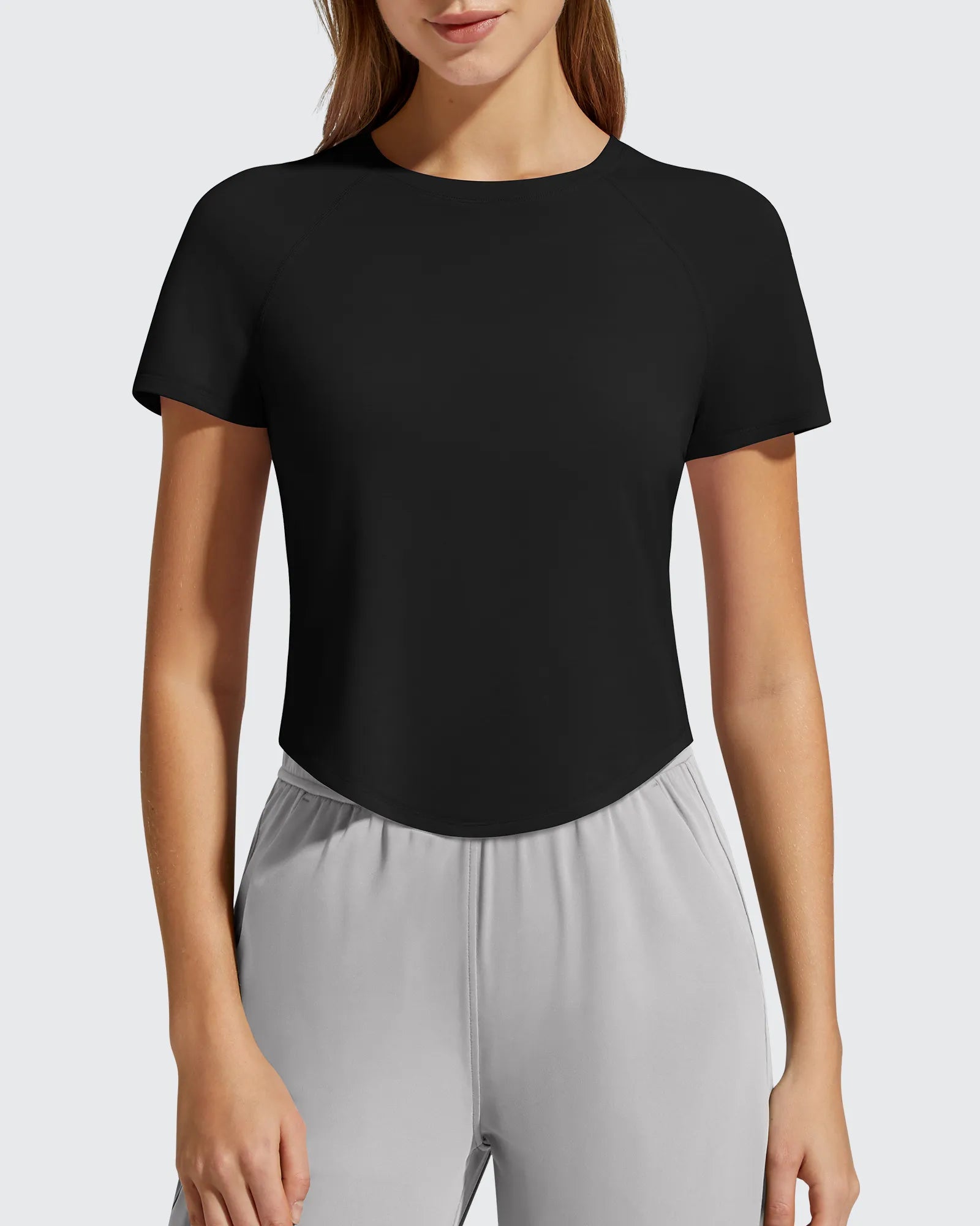 G4Free - Cropped Crewneck Relaxed Fit Short Sleeve Tops -GF26K885A001A-S