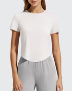 G4Free - Cropped Crewneck Relaxed Fit Short Sleeve Tops -GF26K885B004A-S