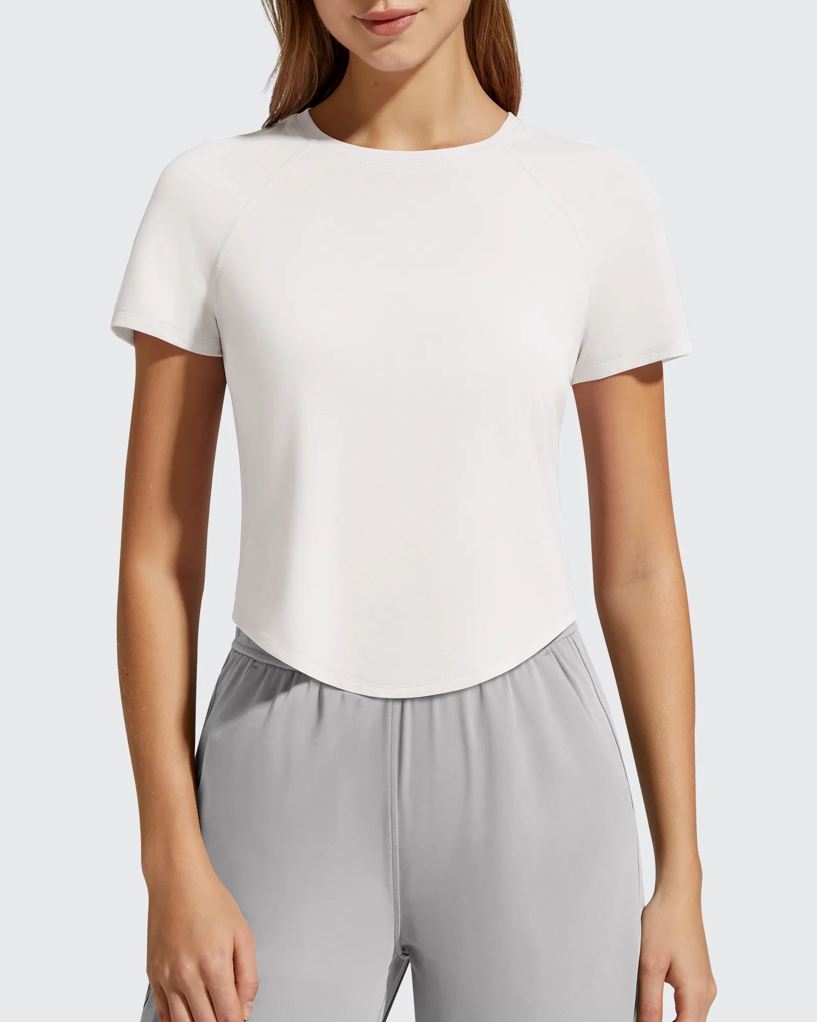 G4Free - Cropped Crewneck Relaxed Fit Short Sleeve Tops -GF26K885B004A-S