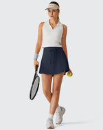 G4Free - Drawstring Curved Hem Inner Shorts Ball Pocket Skorts 15" -GF26H815G012F-XS