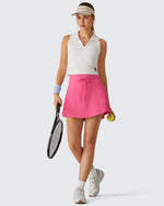 G4Free - Drawstring Curved Hem Inner Shorts Ball Pocket Skorts 15" -GF26H815G012F-XS