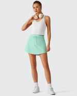 G4Free - Drawstring Curved Hem Inner Shorts Ball Pocket Skorts 15" -GF26H815G012F-XS