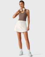 G4Free - Drawstring Curved Hem Inner Shorts Ball Pocket Skorts 15" -GF26H815G012F-XS
