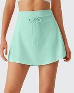 G4Free - Drawstring Curved Hem Inner Shorts Ball Pocket Skorts 15" -GF26H815G012F-XS