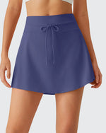 G4Free - Drawstring Curved Hem Inner Shorts Ball Pocket Skorts 15" -GF26H815G012F-XS