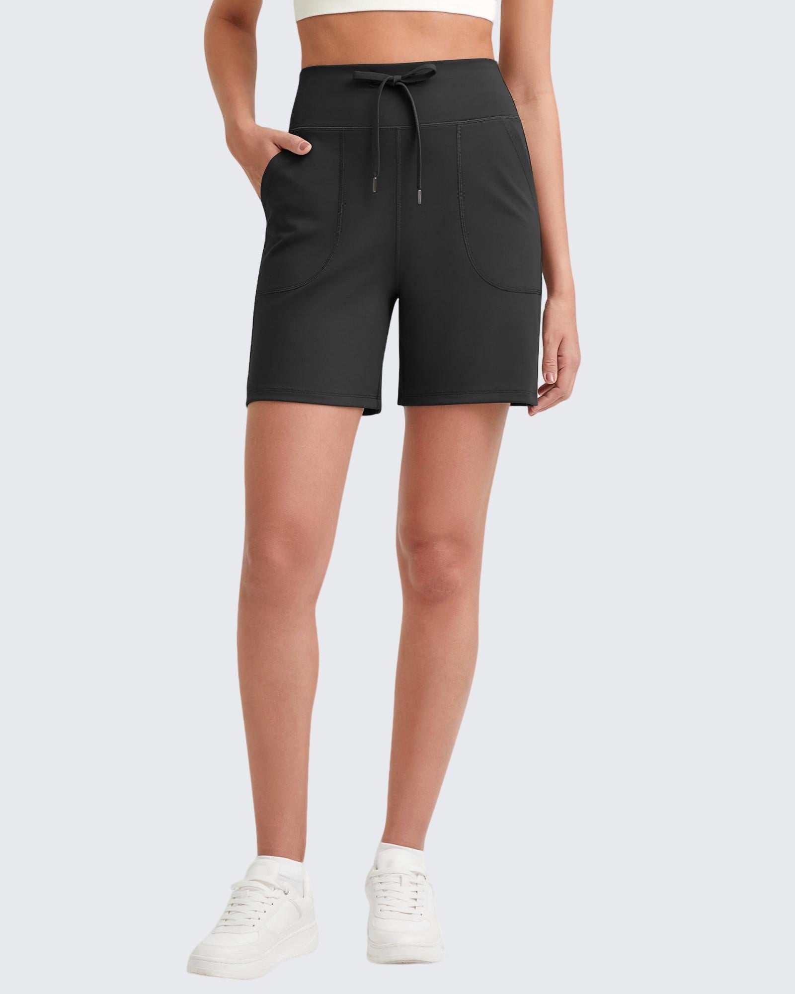 G4Free - EverGoing Bermuda Drawstring High-Waist Athletic Shorts -GF25E308AF-XS