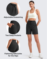 G4Free - EverGoing Bermuda Drawstring High-Waist Athletic Shorts -GF25E308AF-XS