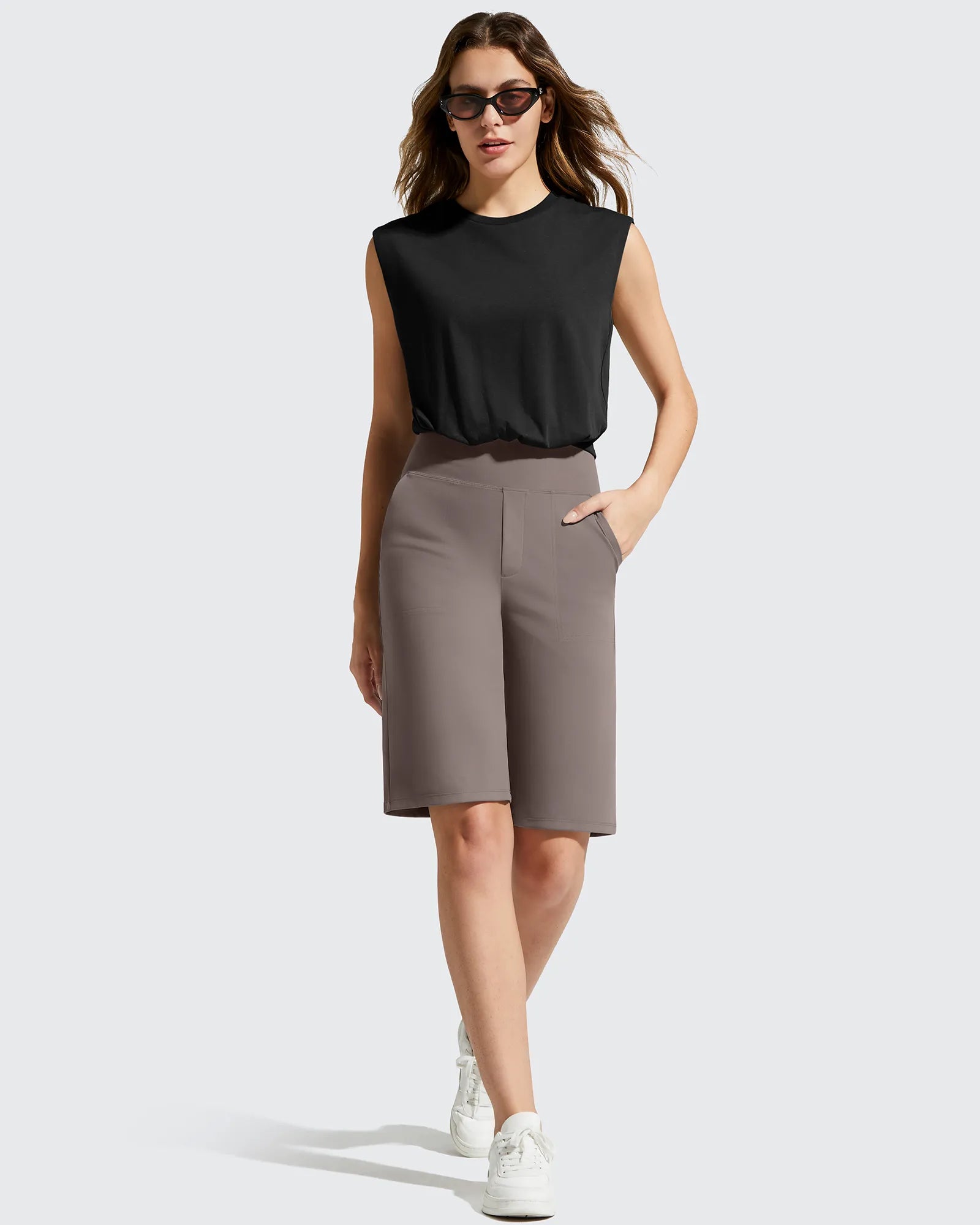 G4Free - EverGoing Bermuda Pockets Knee Length Shorts 10" -GF26E795F001A-S