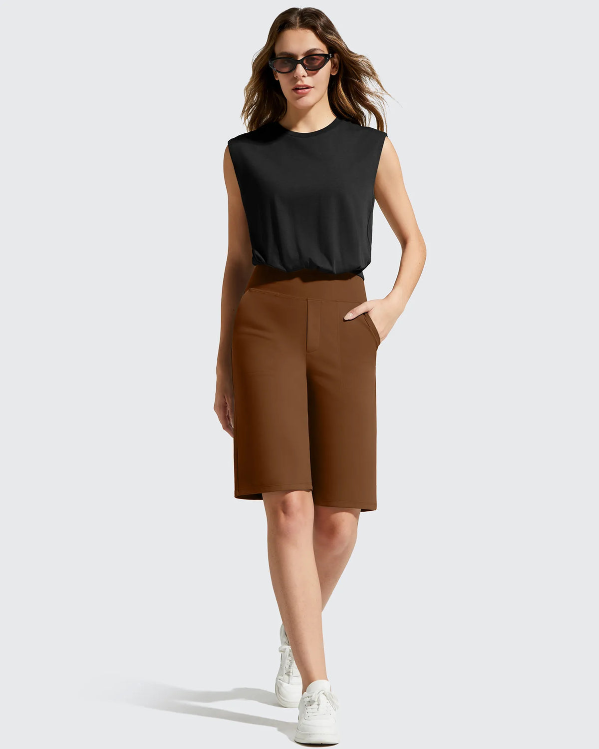 G4Free - EverGoing Bermuda Pockets Knee Length Shorts 10" -GF26E795F001A-S