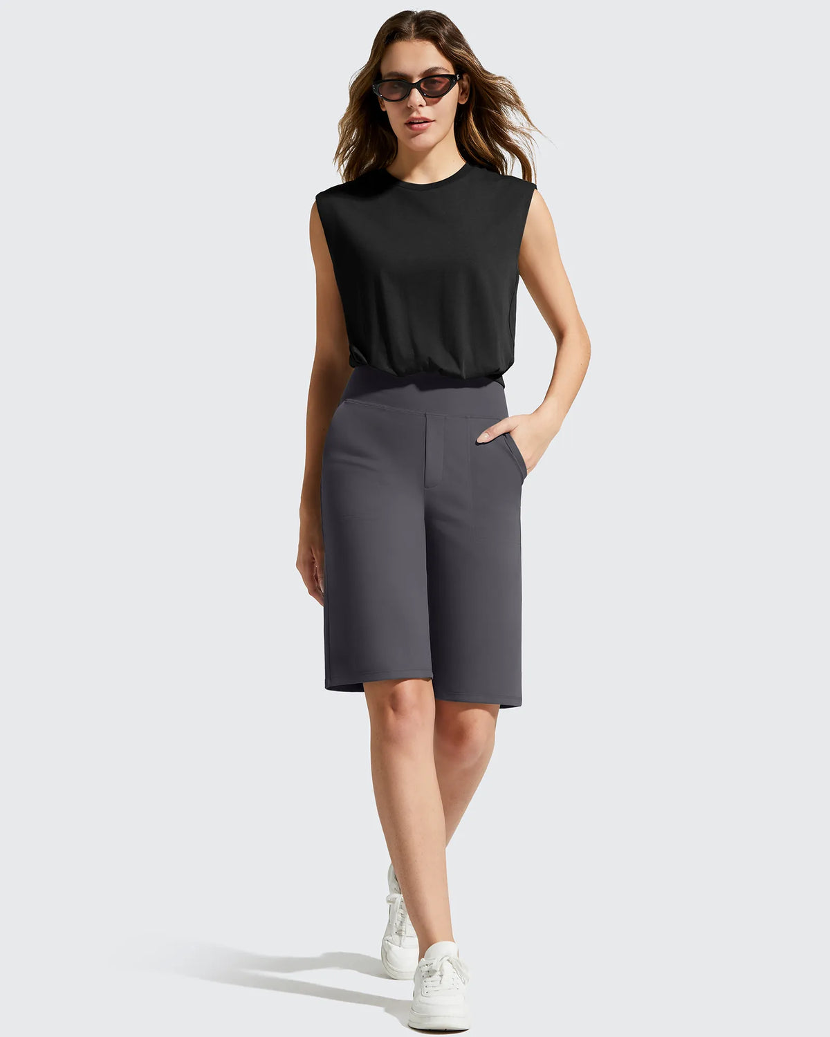 G4Free - EverGoing Bermuda Pockets Knee Length Shorts 10" -GF26E795F001A-S