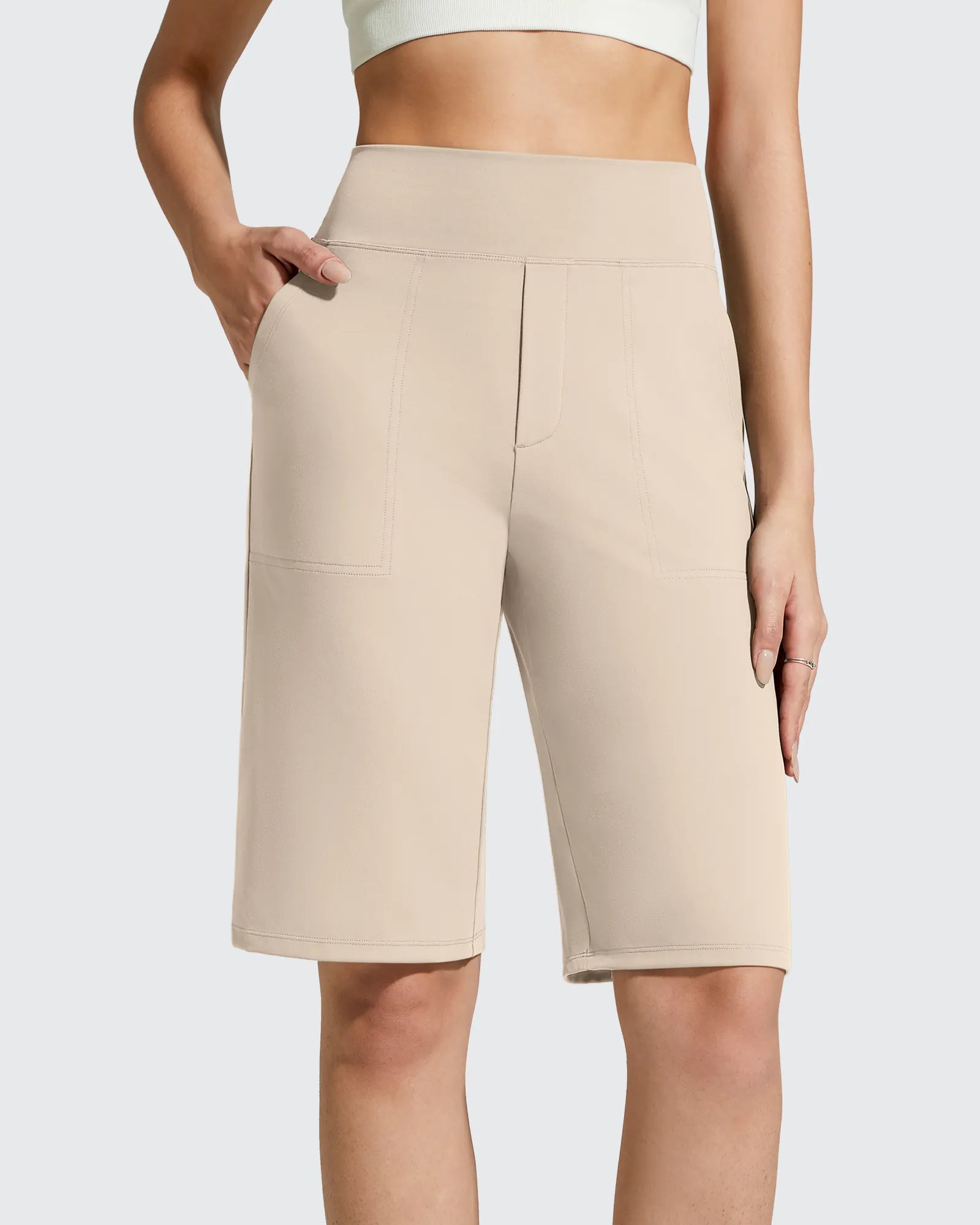 G4Free - EverGoing Bermuda Pockets Knee Length Shorts 10" -GF26E795F001A-S