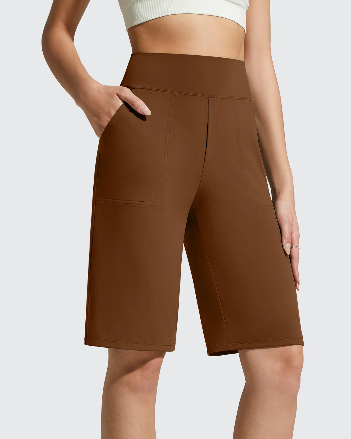 G4Free - EverGoing Bermuda Pockets Knee Length Shorts 10" -GF26E795F004A-S