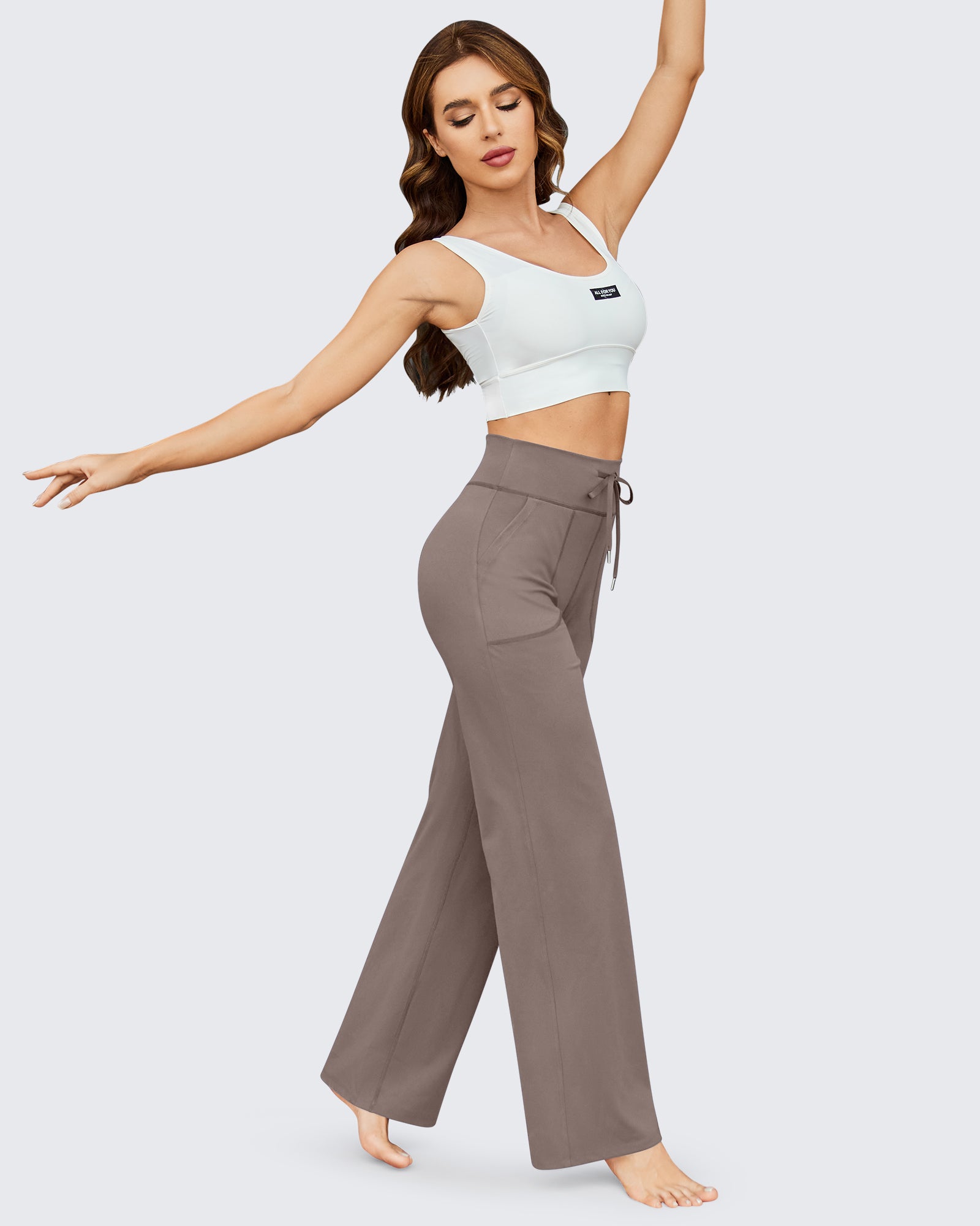 G4Free - EverGoing Business Casual High-Waist Wide Leg Pants Petite -GF23J189AF-XS
