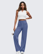 G4Free - EverGoing Contrast Stitch High-Waist Wide Leg Pants -GF25J581AA-S