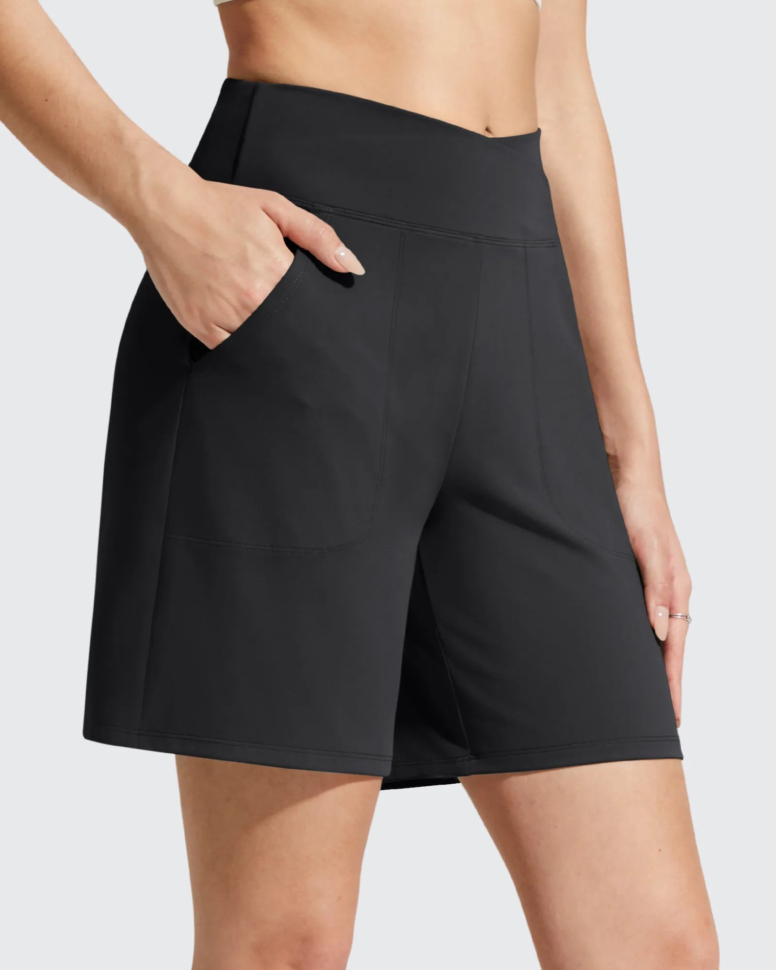 G4Free - EverGoing Cross Waist Pockets Athletic Shorts 6'' -GF26E784A001F-XS