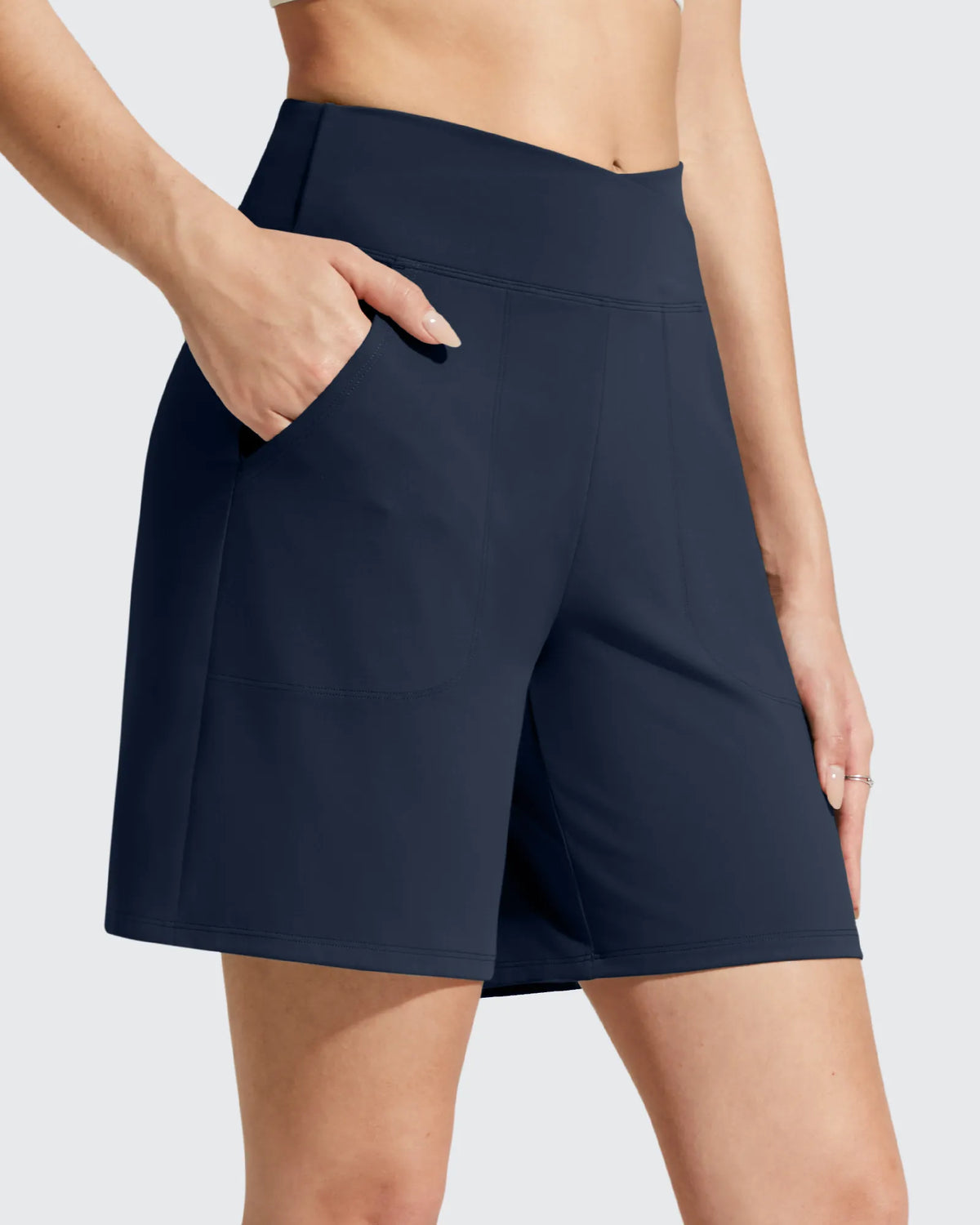 G4Free - EverGoing Cross Waist Pockets Athletic Shorts 6'' -GF26E784A001F-XS
