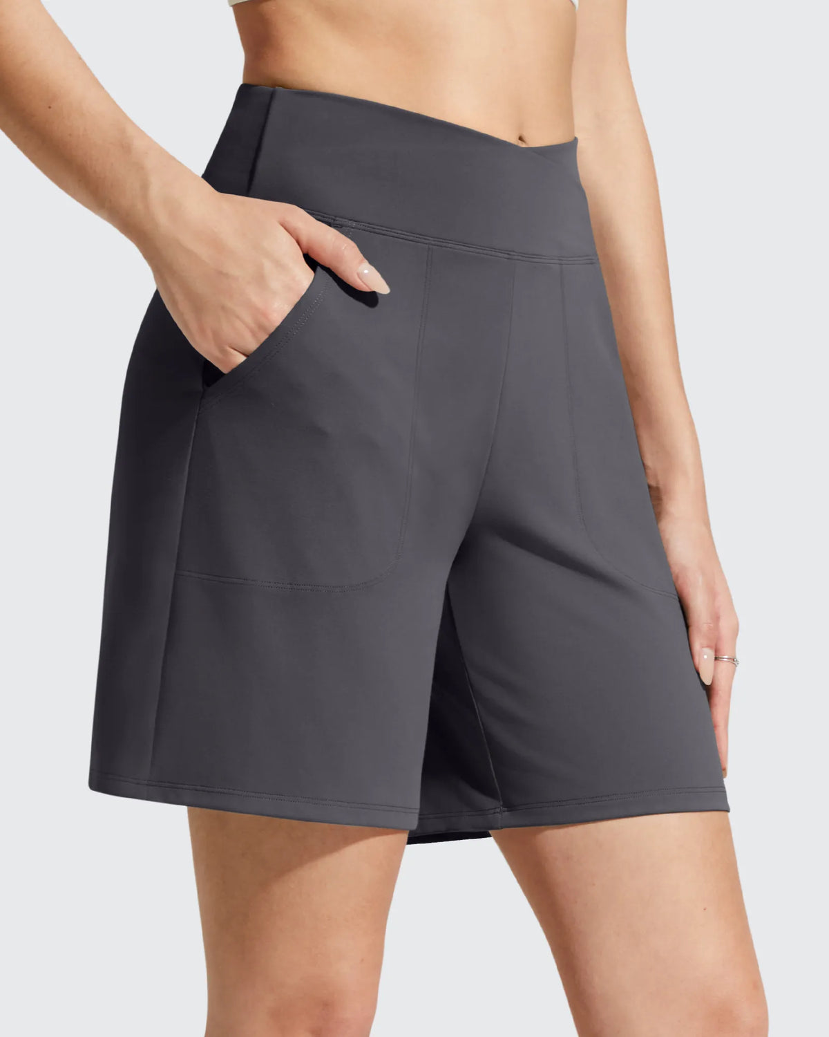 G4Free - EverGoing Cross Waist Pockets Athletic Shorts 6'' -GF26E784A001F-XS