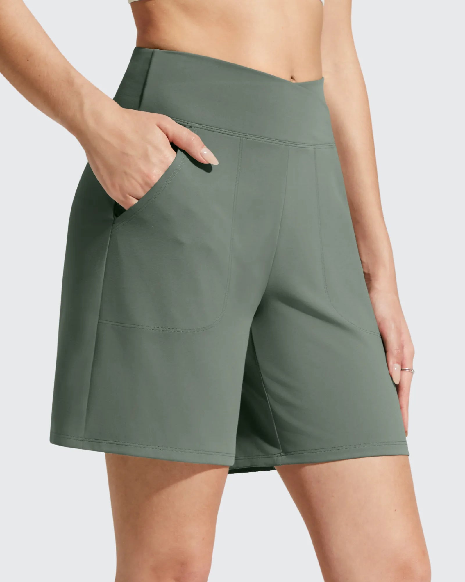 G4Free - EverGoing Cross Waist Pockets Athletic Shorts 6'' -GF26E784A001F-XS